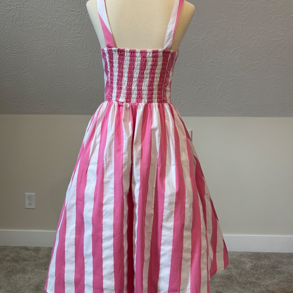 NWT! Lindy Bop Corinna Dress Pink/White Stripe XS - Picture 2 of 9
